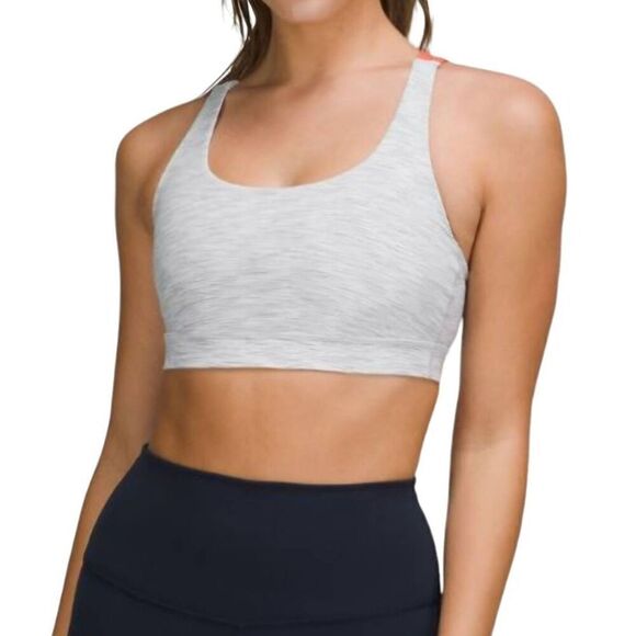 Lululemon Energy Sports Bra Women's Small 32 Grey Space Dye Coral Luxtreme 2022 - Picture 4 of 6